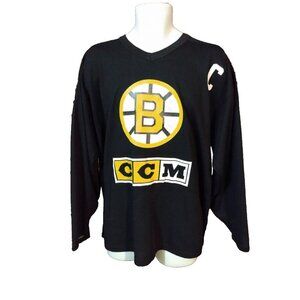 Vintage CCM Maska Air Knit Boston Bruins Hockey jersey Warm Up Mens XL NHL